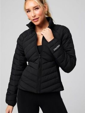Lightweight Athletic Black Quilted Puffer Jacket -